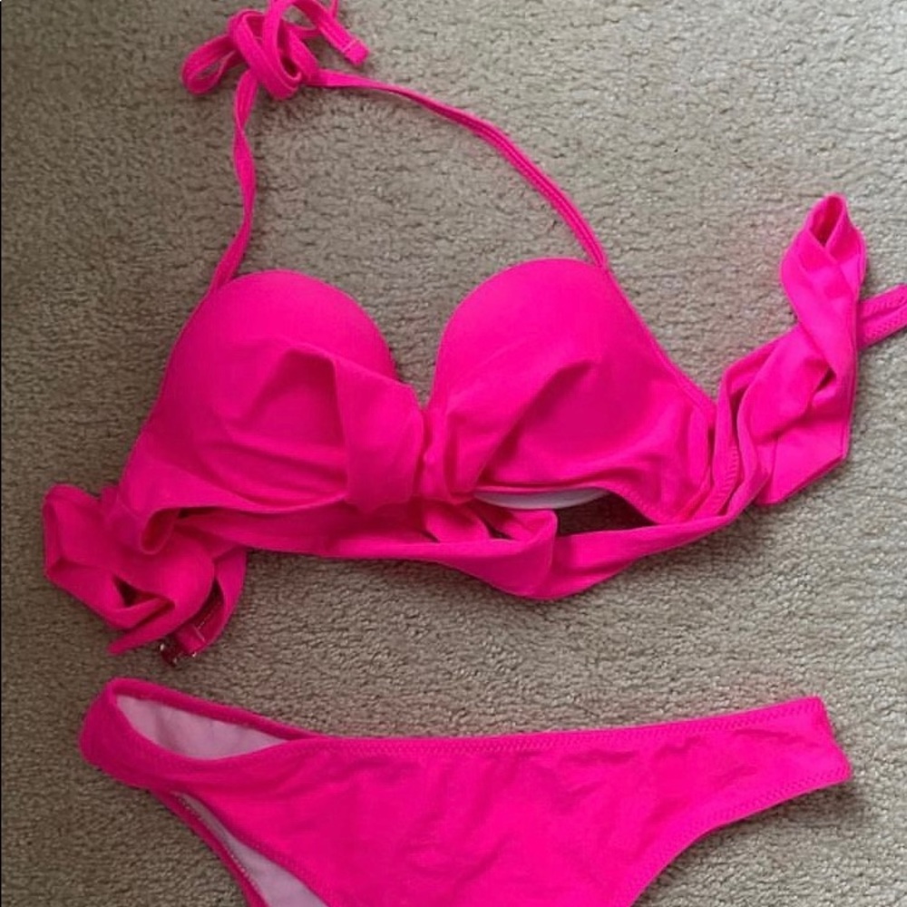 Hot pink swimsuit